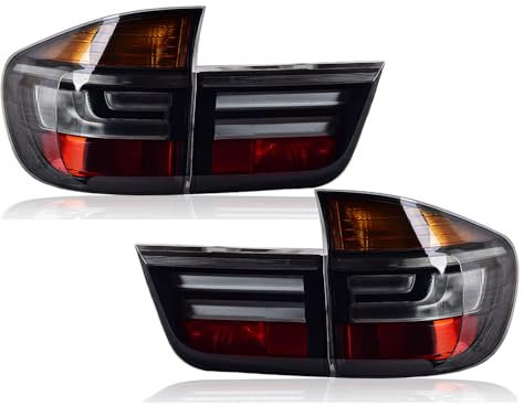 DYKGYLYS Auto Rückleuchten Set, für BMW X5 E70 2007 2008 2009-2013 Heckleuchte Lampenfassung(Links und Rechts)