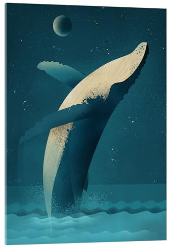 Buckelwal Acrylglasbild von Dieter Braun 13 x 18 cm Blau Natur Wanddeko