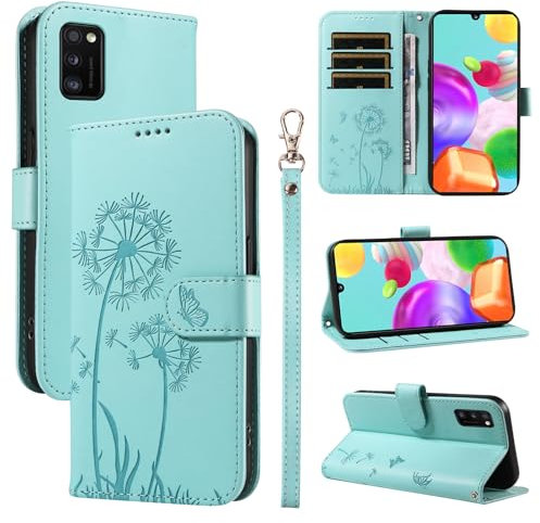 Bravoday Handyhülle für Samsung Galaxy A41 Hülle, Premium PU Lederhülle Klappbar Tasche Klapphülle mit Magnet Kartenfach Standfunktion Schutzhülle für Galaxy A41, Grün
