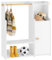 SoBuy Kindergarderobe Kleiderschrank Kinder Kinderregal mit Türen Garderobe Kinder Kinderzimmer möbel Kleiderständer Regal Standgarderobe für Kinder Weiß BHT ca. 94x110x35cm KMB110-W