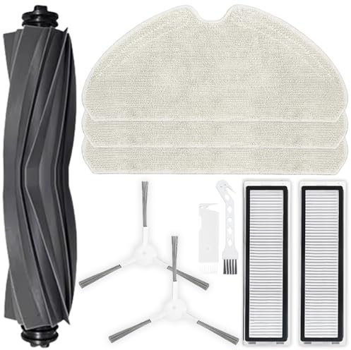 Kit d'accessoires de rechange compatibles avec aspirateur robot Dreame D9 Max Gen2/D10S Pro/D10S : 1 brosse principale en caoutchouc, 2 brosses latérales, 2 filtres HEPA, 3 serpillères, 2 brosses de