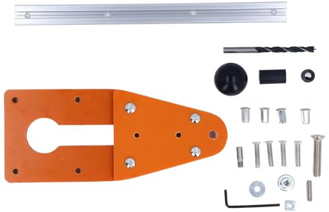 Grundplatte für Kreisfräsen, Kurzes Führungsschienen-Set, Fräser-Klappplatte für Holzbearbeitungswerkbank, Holzfräsen, Schlitzen, Anfasen, Führungswerkzeuge mit Begrenzungsbohrer
