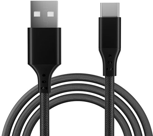 Charger Cable For Huawei P40/P40 Pro/P40 Lite/P30/P30 Pro/P30 Lite/P20/P20 Pro/P20 Lite/P Smart 2021 [2M] 3A Nylon Braided USB TO USB C Charger Cable Data Lead Fast Charging Cable (BLACK)