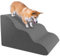 Pet Stairs for Small Dogs & Cats – Comfortable Curved Design, Waterproof Cover, High-Density Foam Steps, Durable & Lightweight, 3-Layer Structure, 21.7 x 15.7 x 13.8 Inches – Grey