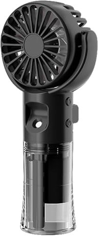 Mini ventilateur portable avec brume d'eau, rechargeable par USB avec 4 vitesses, petit ventilateur de refroidissement léger pour intérieur, école, voyage, camping, maquillage (noir)