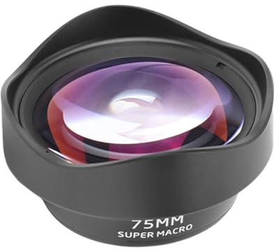 Objectif macro 75 mm Super Téléobjectif Téléobjectif macro avec revêtement multicouche Compatible avec la plupart des smartphones