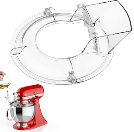 GVODE Abnehmbarer Spritzschutz für KitchenAid 4,3L & 4,8L Küchenmaschine | Deckel mit Klappöffnung kompatibel mit KitchenAid, passend für Edelstahl-, Glas- & Keramikschüsseln, Spülmaschinenfest