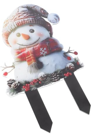 CIYODO Schneemann Gartenstecker Winterliche Dekoration für Blumenbeete und Töpfe und Vielseitig Einsetzbar Festliche Gartendeko für Weihnachtszeit