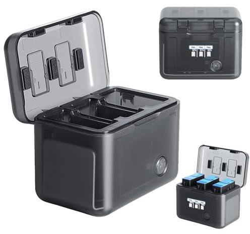 For Go Pro Battery Charger, Power Triple Battery Charger for Go Pro 13/12/11/10, Fast Battery Charging Station for Go Pro Accessories, Portable Clear Charging Hub for Go Pro Batteries