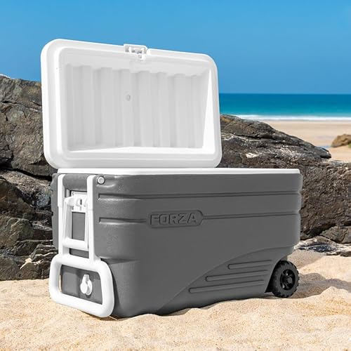 FORZA IceGuard - Hielera portátil con ruedas con asa y ruedas, mantiene el contenido frío durante 72 horas, ideal para playa, barbacoa o deportes de equipo [20L 41L 47L 98L] (47L Capacidad)