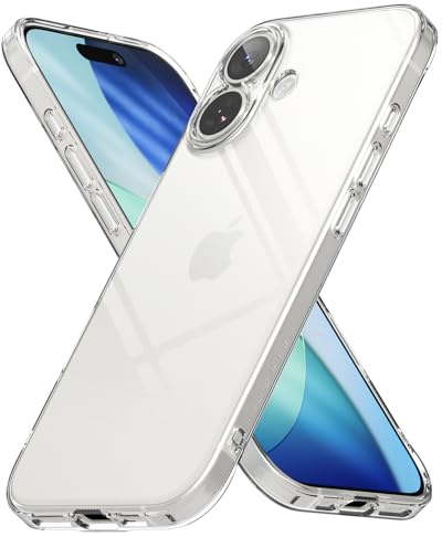 Ringke Air for iPhone 17 Case [Flexible TPU] [Full Coverage Camera Protection] Ultra Thin Lightweight Protective Cover with Dual Strap Holes for Crossbody Strap - Clear