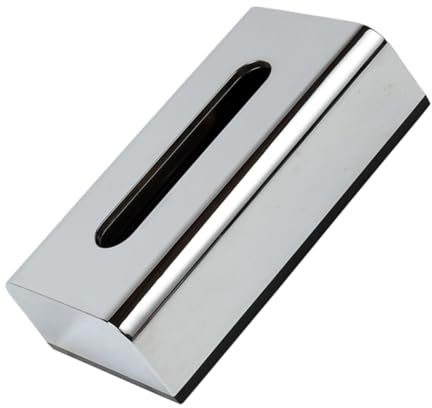 TOBBOMEY Galvanisierte Gewebebox Silber 9.45X5.31X2.76In Moderner Multifunktionaler Taschentücherhalter Und Organizer Für Wohnzimmer Büro Badezimmer Dekoration
