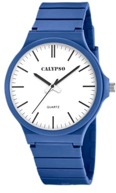 Calypso Kinderuhr Junge und Mädchen Analog aus Kautschuk Blau | Quarzuhr, Widerstandsfähiges Glas, Wasserdicht 5 ATM, K5879/1, Street Style