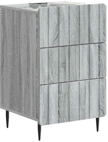 vidaXL Nachttisch Graues Sonoma 43 x 41 x 68 cm Holzwerkstoff, Stylische Nachttische, Moderne Schlafzimmertische, kompakte Aufbewahrung, Coole Deko für Dein Wohnzimmer