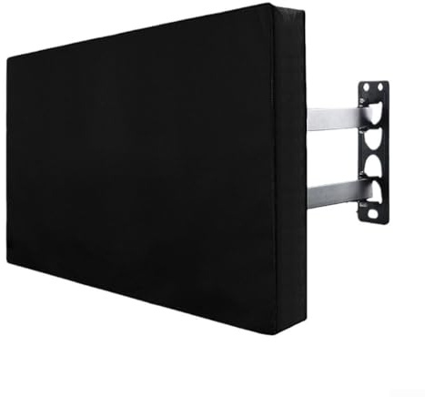 MKTOLHUS Outdoor TV Cover, 70-75 Inch, Black | 210D Oxford, Waterproof, Windproof Protector, Remote Pocket, For 22-75 Inch Flat Screen Televisions