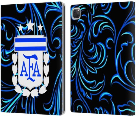 Head Case Designs Offizielle Argentina National Football Team Away 2026 Wappen-Set Leder-Wallet-Hülle Kompatibel mit Apple iPad Pro 12.9 2020/2021/2022