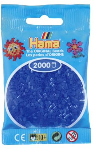 Hama Perlen 501-36 - Mini-Perlen 2000 Stück neon-blau