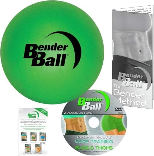 Bender Ball Der Original 22,9 cm Pilates Ball für Bauchmuskeln, Rumpf & Rücken, Core Trainingsball, Kleiner Crunch Gymnastikball, Enthält 5 Streaming-Videos + Core Training/Bun & Thighs DVD oder ohne