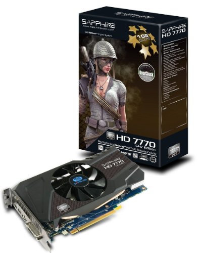 Sapphire ATI Radeon HD 7770 OC Grafikkarte (PCI-e, 1GB GDDR5, DVI-I, HDMI, GPU, 2X Mini DisplayPort)