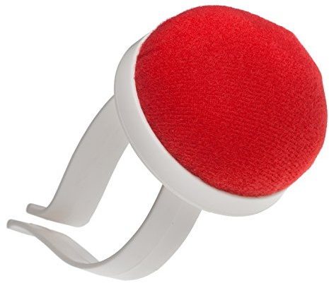 Arm Nadelkissen: Nadelkissen für das Handgelenk, in rot, mit Armspange aus Kunststoff