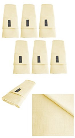 Gariella - 6 Edel Stoffservietten in Naturweiß, Beige, quadratisch 45 cm x 45 cm, Tisch-Tücher, Textilservietten, Mundtücher, waschbar