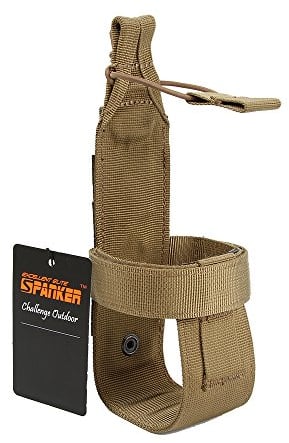 EXCELLENT ELITE SPANKER Outdoor Tactics Ceinture Portable Porte-bidon Molle Carrier Sac de Bouteille d'eau Militaire pour La Randonnée, Les Voyages, Le Vélo(Marron)
