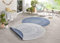 Northrugs Porto In- und Outdoor Teppich Rund – Runder Wendeteppich Wasserfest Mandala Design Flachgewebe Teppich Wetterfest für Balkon, Terrasse, Garten, Wohnzimmer in Blau Creme, ⌀200cm
