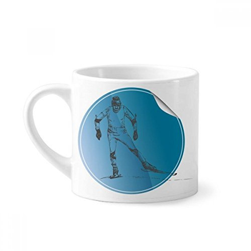 DIYthinker Wintersport Ski und Schuhe Illustration Mini-Kaffeetasse Weiße Keramik Keramik-Schale mit Griff 6 Unzen Geschenk Mehrfarbig