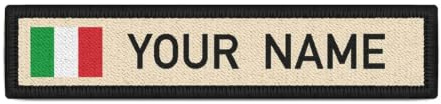 Copytec 25208 Patte Nominative Italienne Nome Della Patch Drapeau de Campagne Banderia Del, Écusson Brodé Personnalisé