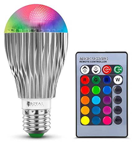 Royal Catering Led Bulb Remote Control RGB RCBL-9W27 (5 Effects, 16 Colour Settings, Energy Class: A, E27 Base, 20.000 Hours Service Life)