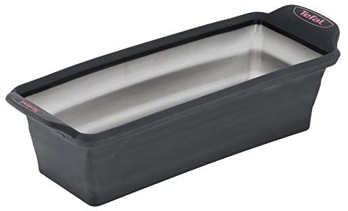 Tefal Crispybake Moule à cake silicone rétractable J4170414, Noir, 24 cm