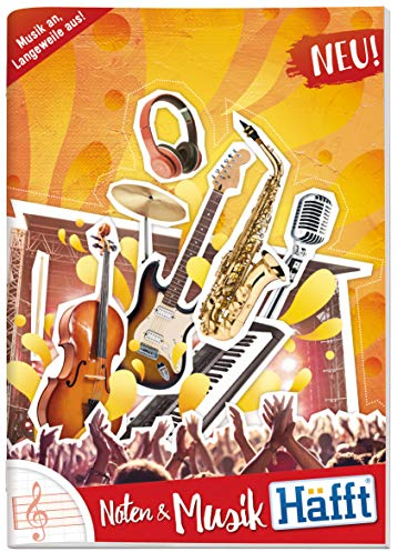 Häfft® Notenheft A4 hoch, 64 Seiten - immer im Takt mit dem cleversten Musikheft weit und breit - Notenlinienheft mit abwischbarem Softcover
