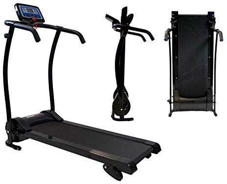 MAXOfit Fitness Laufband klappbar MF-17 für Zuhause, platzsparend faltbar, GEH- und Lauftraining, leiser Elektromotor 1-10 km/h, mit 12 Programmen und LCD-Display
