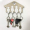 Fitwish Portachiavi in Legno Famiglia a forma di Casa - Idea Regalo perfetto per famiglia - Idea Regalo Natale e San Valentino - Ideale per decorare la vostra Casa (4 Posti Color Legno-Bianco)