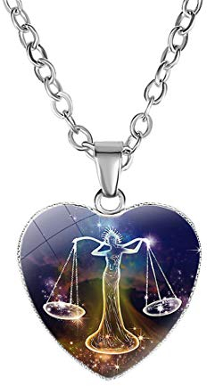 Caimeytie Mädchen Anhänger Kinderanhänger Halskette Horoskop Sternzeichen Waage
