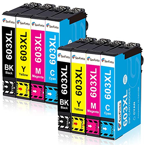 SavFinto 603 XL Druckerpatronen Ersatz für Epson 603XL Kompatibel für Epson Expression Home XP-2100 XP-2105 XP-3100 XP-3105 XP-4100 XP-4105 Workforce WF-2810 WF-2830 WF-2835 WF-2850 (8 Pack)