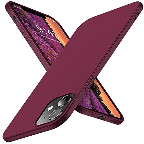 X-level Compatible iPhone 12/iPhone 12 Pro Case Slim Fit Ultra-Thin [Guardian Series] Soft TPU Matte Finish Coating Phone Cases Lightweight Back Cover for iPhone 12/iPhone 12 Pro 6.1- Wine red