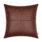 BRAWARM Dunkelbrauner Leder-Kissenbezug, 45,7 x 45,7 cm, Kunstleder-Kissenbezug mit Paspelierung, handgenähtes Leder, dekorative Kissenbezüge für Couch, Sofa, Bett, Wohnzimmer, Garten
