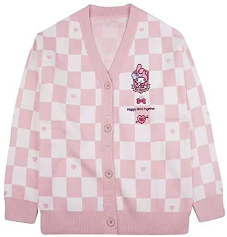 Damen Japan Niedlich Cardigan Pullover Kawaii JK Uniform Cardigan Pullover Cosplay Pullover, Pink, Mittel