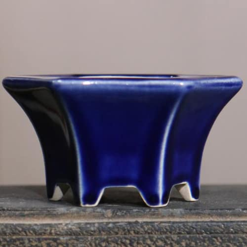 XIALON Maceta de cerámica de 4.5 pulgadas para bonsái, maceta china, decoración de escritorio, macetas suculentas
