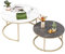 Soayone Couchtisch Rund 2er Set, Weiß Marmor Couchtisch mit Gold Metallgestell, Beistelltisch Rund, Wohnzimmertisch Modern, Satztische fürs Wohnzimmer Schlafzimmer Balkon