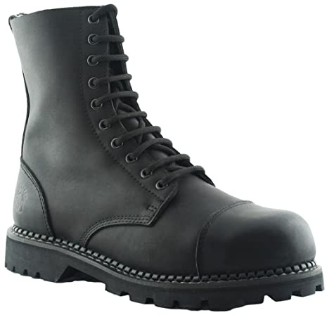 Grinders Hunter Mens 10 Eyelet Safety Steel Toe/Midsole Mid Boots Black | UK Shoe Size: UK 10 / EU 44