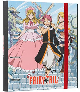 Grupo Erik Ringordner A4 Schmal 4 Ringe - Ordner A4 Schmal Fairy Tail - Aktenordner 4 Ringe - Ringbuch A4 - A4 Ordner A4 Schmal - Ringbuch A4 Aktenordner A4 Büro Zubehör Schul Zubehör