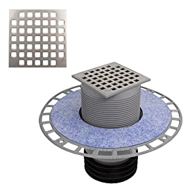 Airfit Profi-Plus Bodenablauf (Ablaufrost verschraubbar) mit Dichtungsflansch DN 110/90/50 und Spitzende DN 110, 60203BA