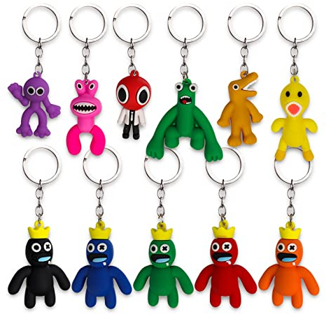 Gxhong 11 pcs Rainbow friends Schlüsselanhänger, Anime Keyring Keychain Schlüsselbund Schlüsselkette Süßer Schlüsselanhänger für Kinder, Party Geschenk für Junge und Mädchen