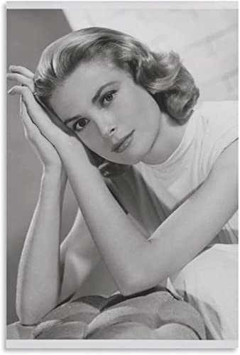 XCPORA Grace Kelly Poster Ästhetik Grace Kelly druckt kreative Wandkunst Moderne Leinwand Malerei für Schlafzimmer Wanddekoration Pictrue 50x70cmx1 Kein Rahmen