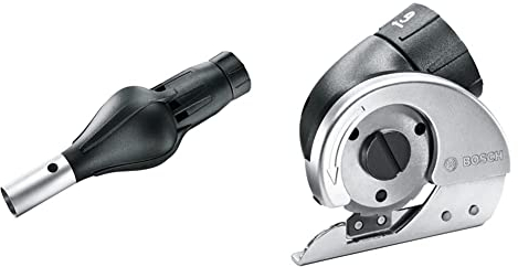 Bosch Grillgebläse-Aufsatz für IXO Akkuschrauber & Bosch Allesschneider-Aufsatz für IXO Akkuschrauber (für PVC, Pappe, Leder oder Stoff bis 6 mm)