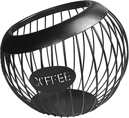 Widousy Coffee Pod Holder, Metal Large Capacity Cup Holder Coffee Capsule Storage Basket for Coffee Bar, Coffee Station Organizer, Coffee Bar Accessories(Black)