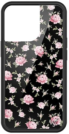 Wildflower Cases - Black & Pink Floral iPhone 13 Pro Hülle