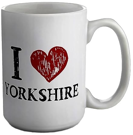 Shopagift I Love Yorkshire Mug Love Heart Yorkshire White 15oz Large Gift Ceramic Cup